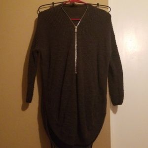 Grey express zip up sweater